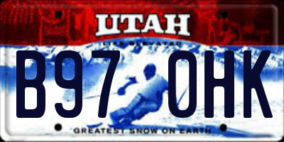UT license plate B970HK