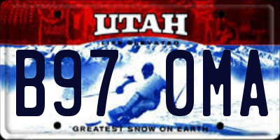 UT license plate B970MA