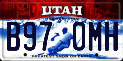UT license plate B970MH