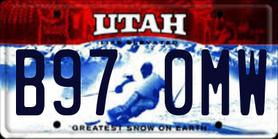 UT license plate B970MW