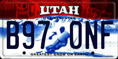 UT license plate B970NF