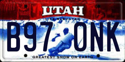 UT license plate B970NK