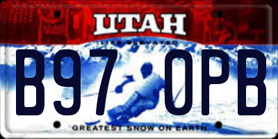 UT license plate B970PB