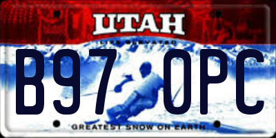 UT license plate B970PC