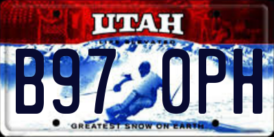 UT license plate B970PH