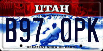 UT license plate B970PK