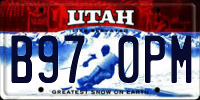 UT license plate B970PM
