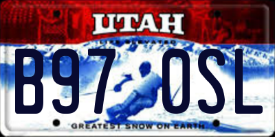 UT license plate B970SL