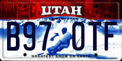 UT license plate B970TF