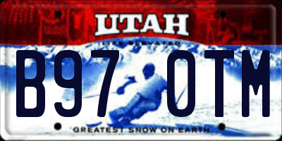 UT license plate B970TM