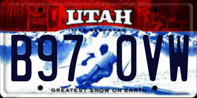 UT license plate B970VW