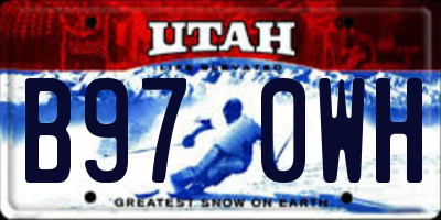 UT license plate B970WH