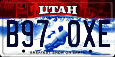 UT license plate B970XE