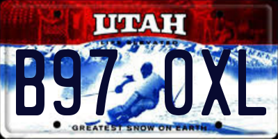 UT license plate B970XL