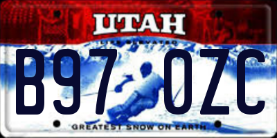 UT license plate B970ZC