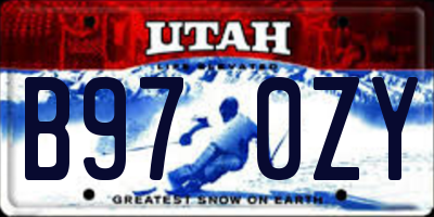 UT license plate B970ZY