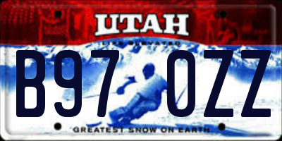 UT license plate B970ZZ