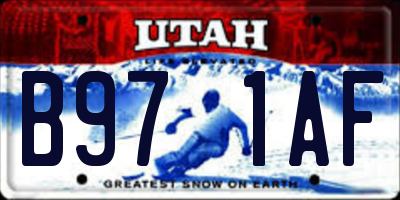 UT license plate B971AF