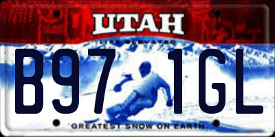 UT license plate B971GL