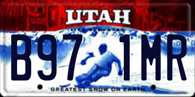 UT license plate B971MR