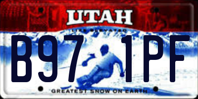 UT license plate B971PF