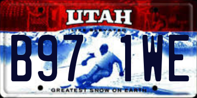 UT license plate B971WE