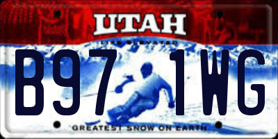 UT license plate B971WG