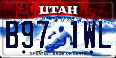 UT license plate B971WL