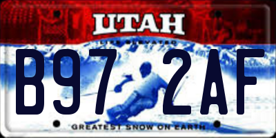 UT license plate B972AF