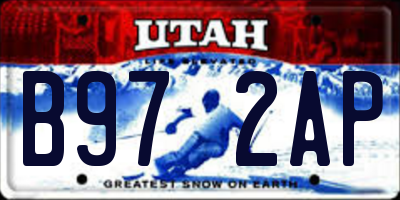 UT license plate B972AP