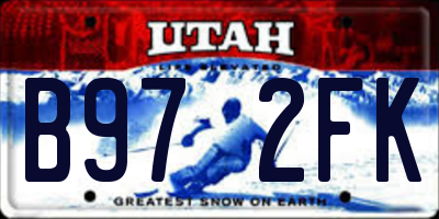 UT license plate B972FK