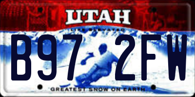 UT license plate B972FW