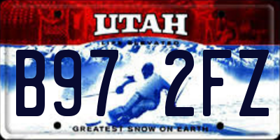 UT license plate B972FZ