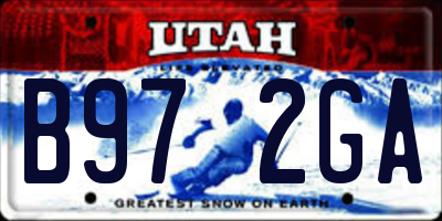 UT license plate B972GA