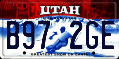 UT license plate B972GE
