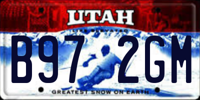 UT license plate B972GM