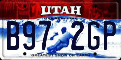 UT license plate B972GP
