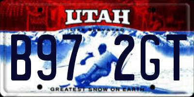 UT license plate B972GT