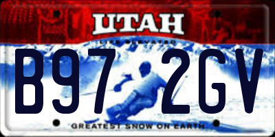 UT license plate B972GV