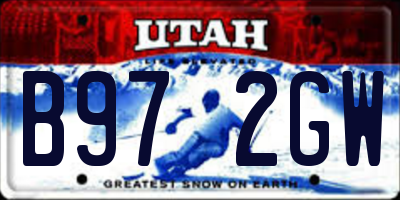 UT license plate B972GW