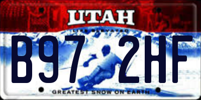 UT license plate B972HF