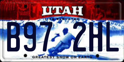 UT license plate B972HL
