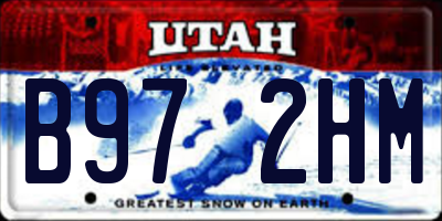 UT license plate B972HM