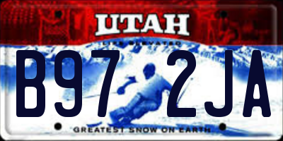 UT license plate B972JA