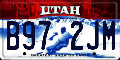 UT license plate B972JM