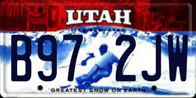 UT license plate B972JW