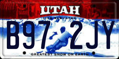 UT license plate B972JY