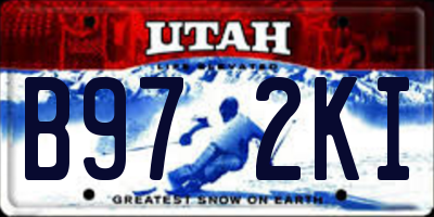 UT license plate B972KI
