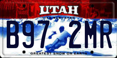 UT license plate B972MR