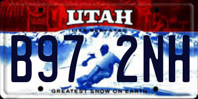 UT license plate B972NH